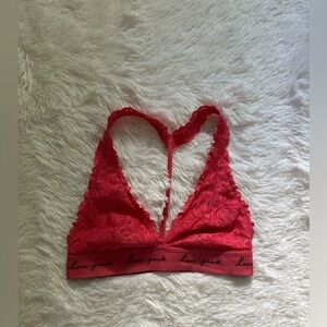 Victoria's Secret Love Pink Lace Bralette - Vibrant Red